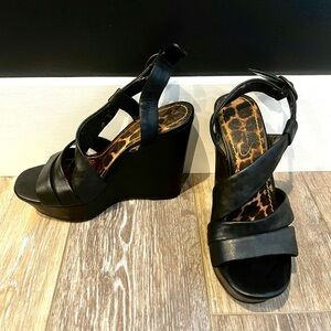 Jessica Simpson 2011 Black Wedge Sandals